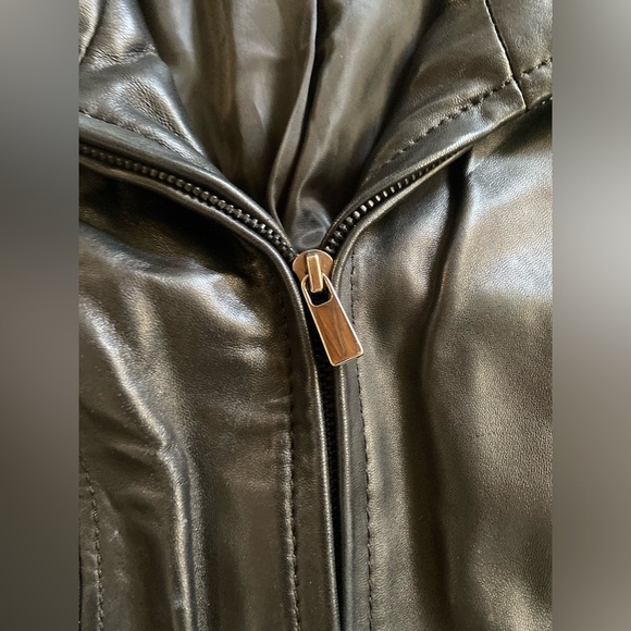 Avanti Black Leather Jacket, M - Picture 4 of 12